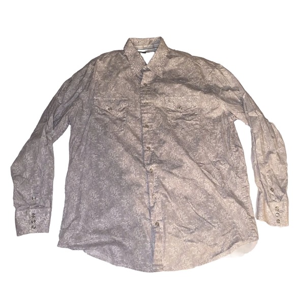 Stetson Shirt Mens XL Grey Logo Pearl Snap Fancy Cowboy Western USA Floral‎ - Picture 1 of 10